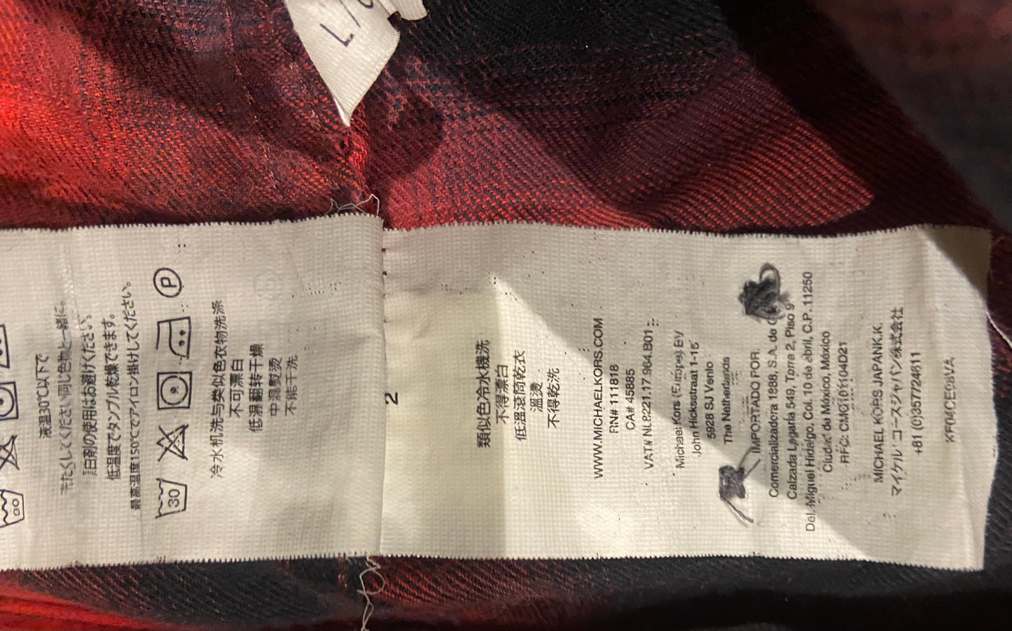 Men’s Michael Kors Cotton Flannel Checked Lumberjack Shirt Size L