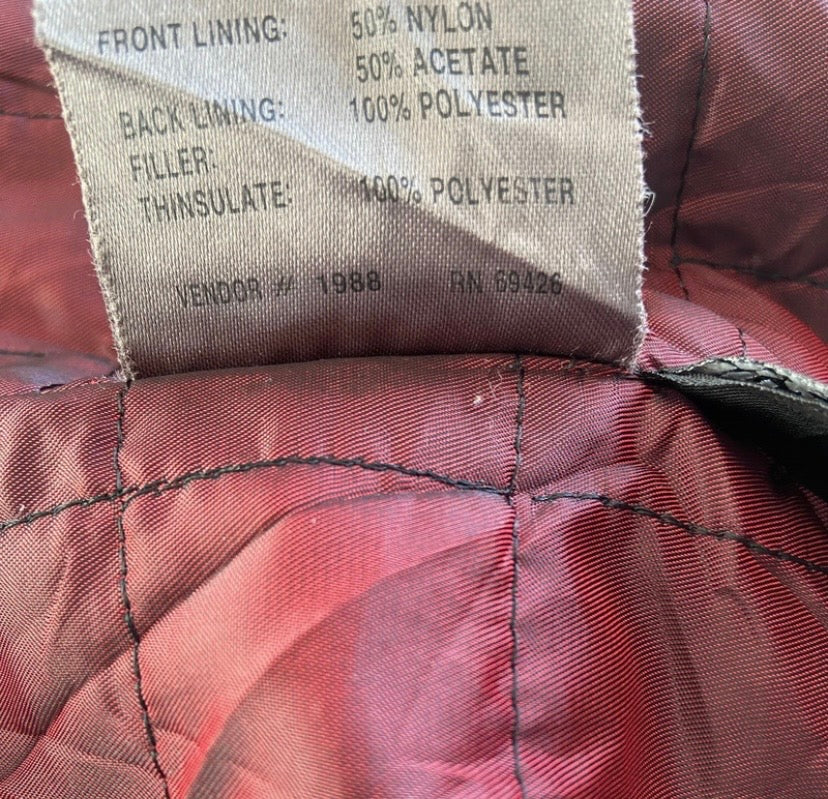 Ladies Wilsons Soft Leather Black Vintage Coat Detachable Quilted Lining Size 12