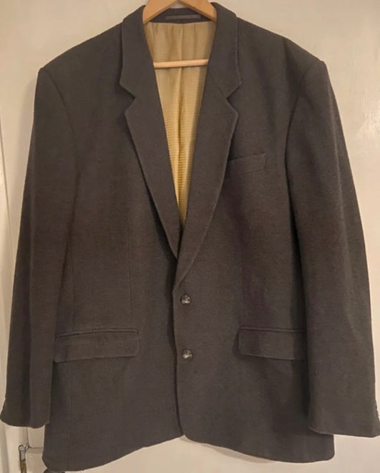 Men’s Vintage Single Breasted Brown Wool Jacket Blazer by Saint John 42”