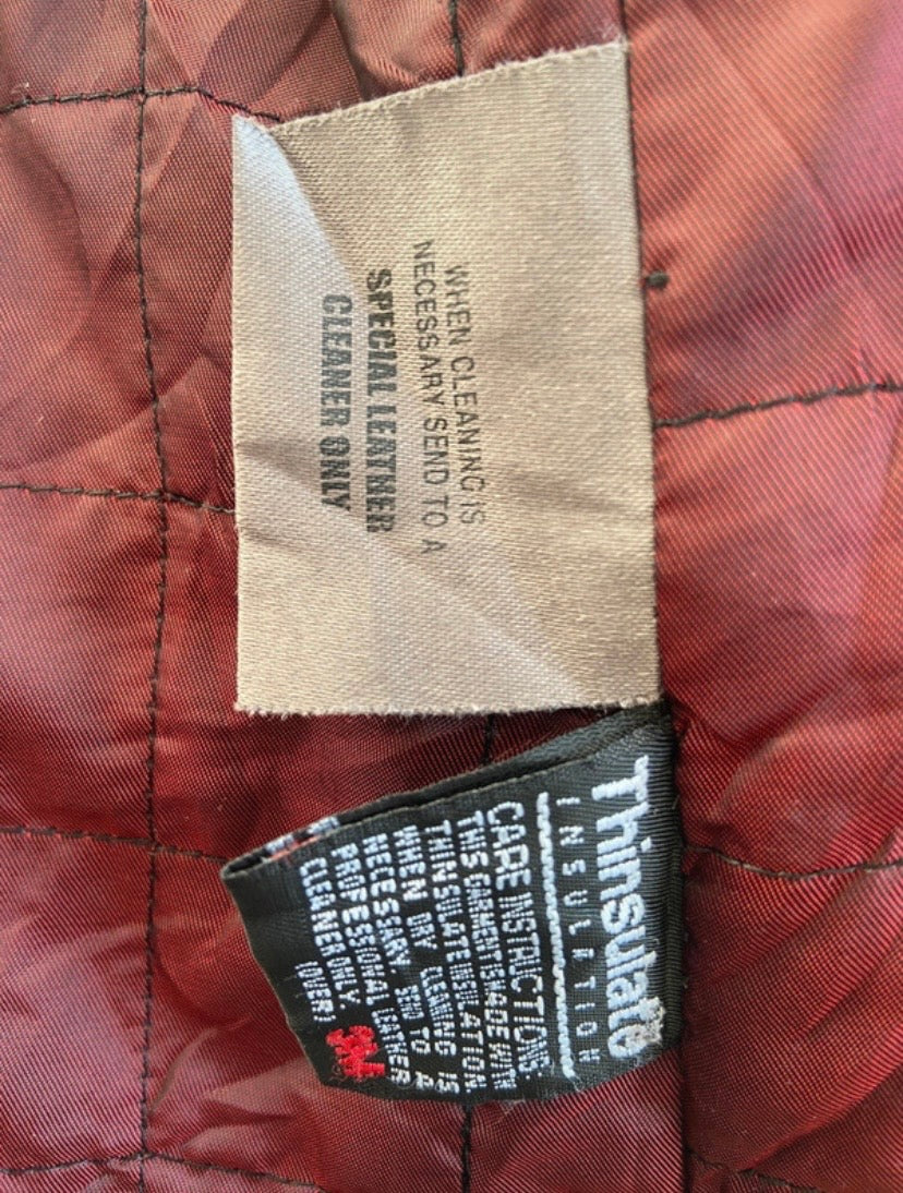 Ladies Wilsons Soft Leather Black Vintage Coat Detachable Quilted Lining Size 12