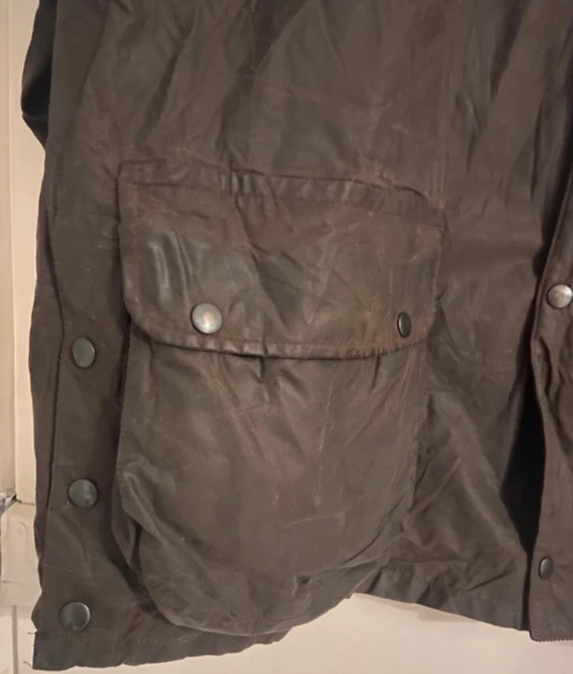 Cotton Wax Jacket Green, Vintage, English, 3XL (Vintage size is XL)