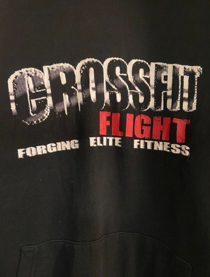 Men’s Beimar Thick Cotton CrossFit Graphic Print Black Hoodie Size XL