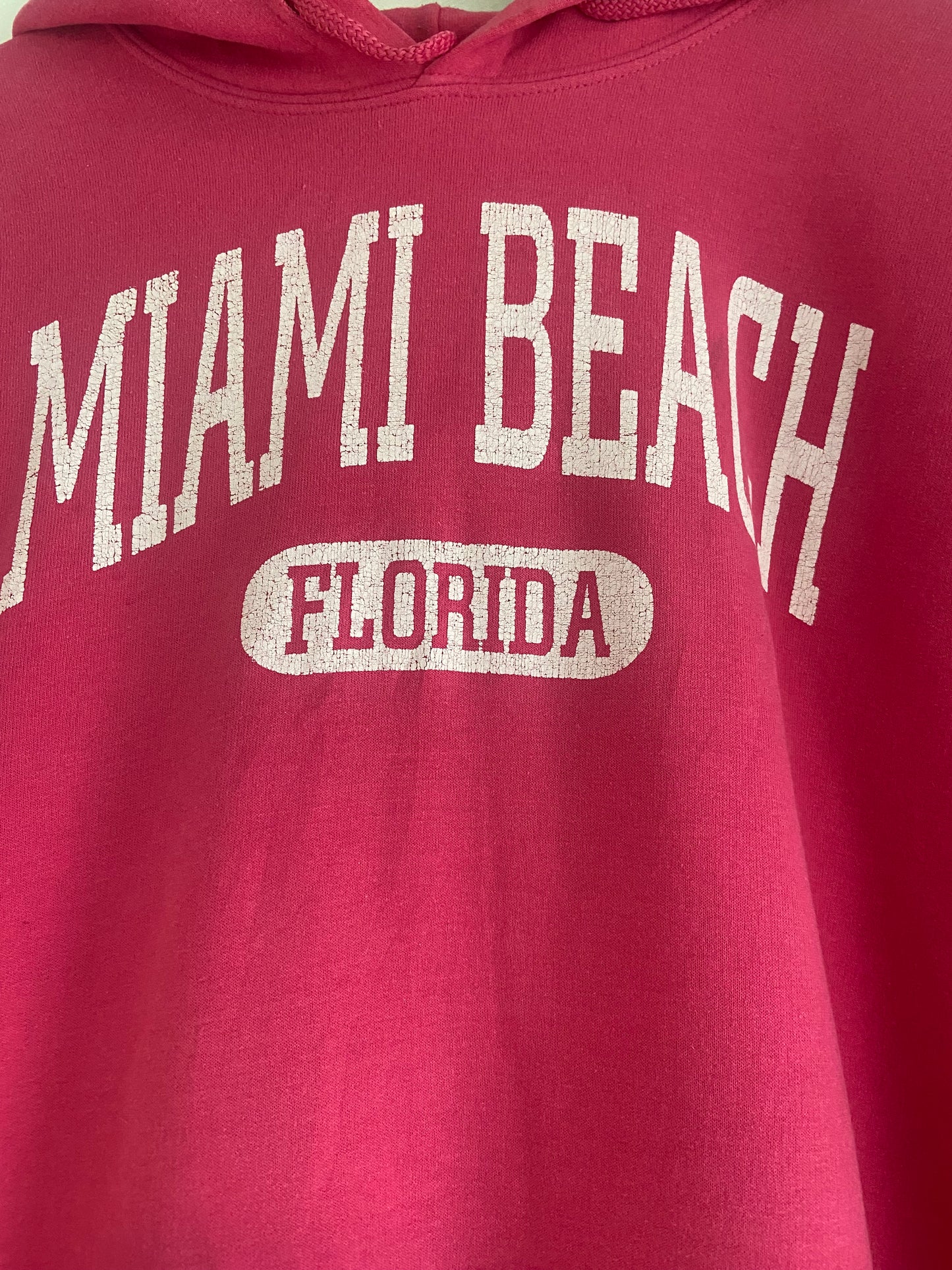 Ladies Pink Gildan Florida Graphic Print Hoodie Size M/14