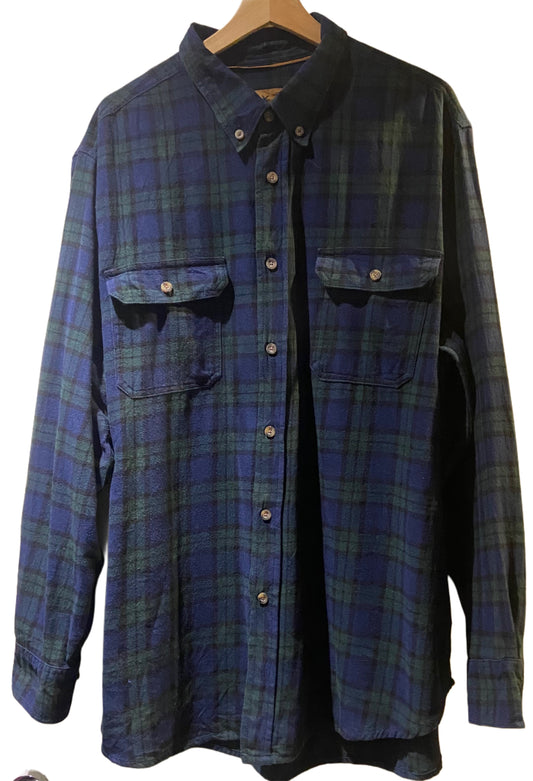 Outdoor Life USA Men’s Tartan Check Cotton Flannel Shirt Size XL