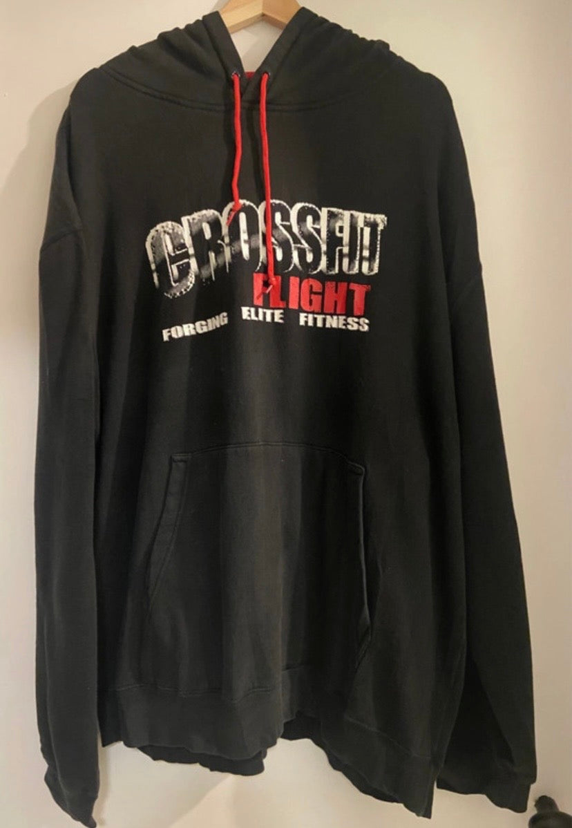 Men’s Beimar Thick Cotton CrossFit Graphic Print Black Hoodie Size XL
