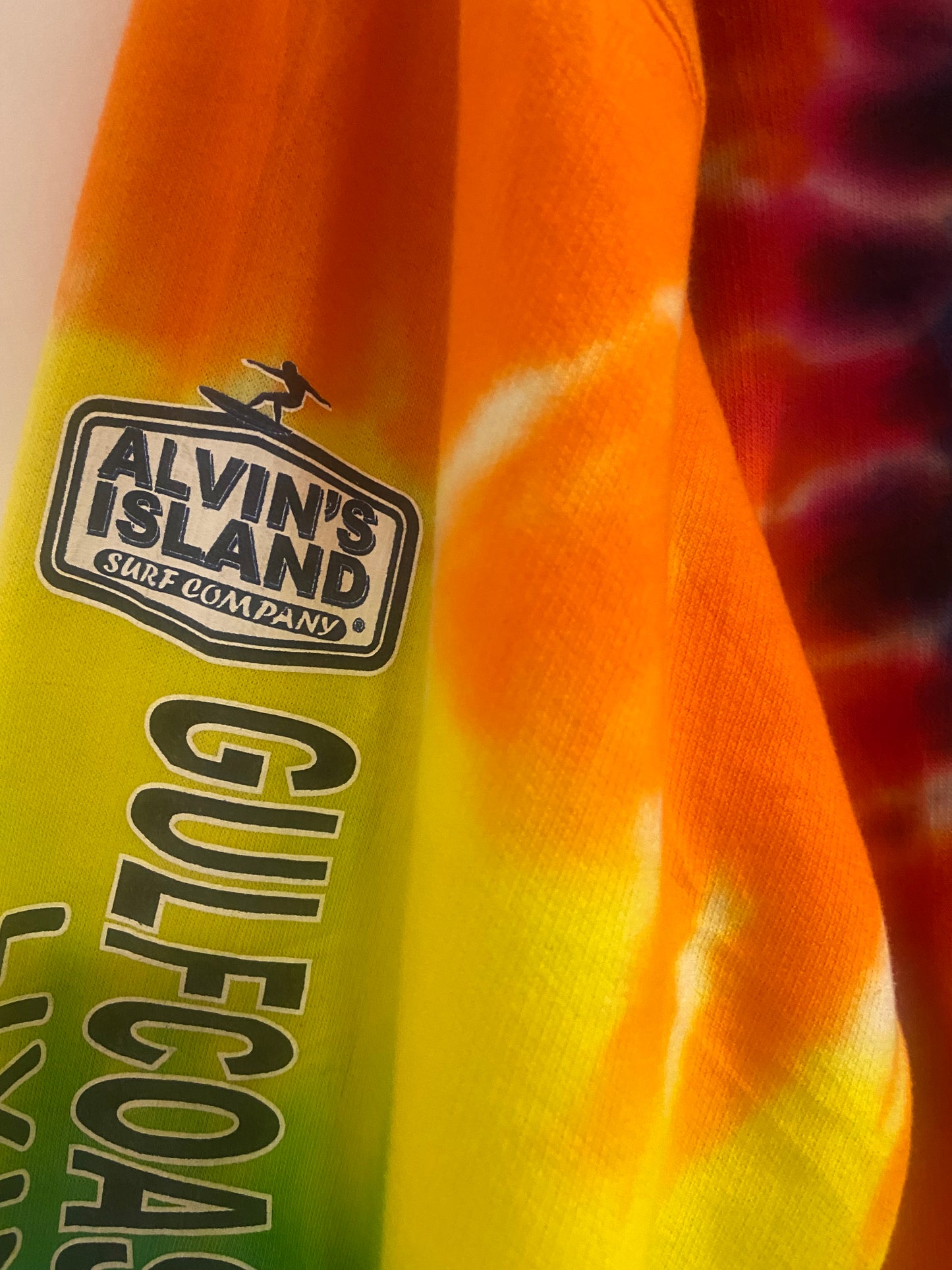 Men’s Tie Die Zip Through Exist Multicolour Florida Surf Cotton Blend Size L
