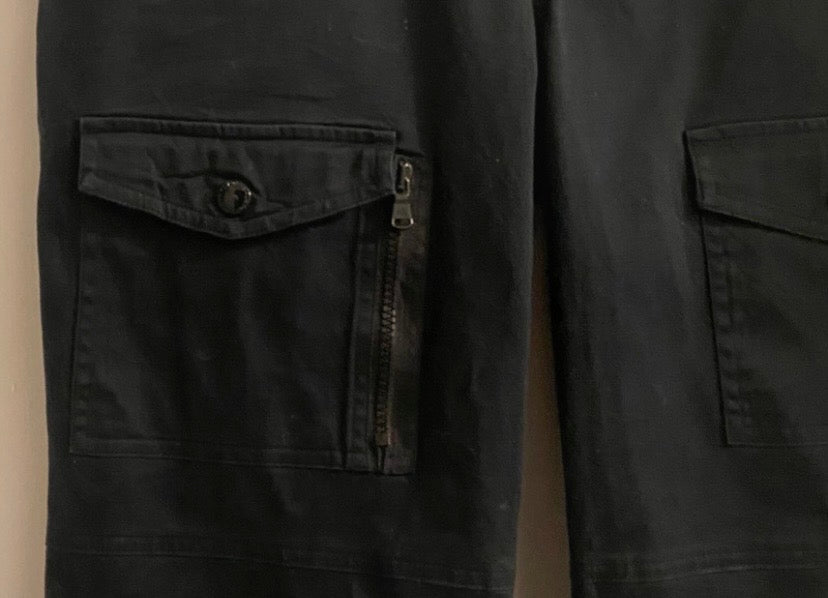 Ladies Ralph Lauren Black Cotton Cargo Trousers Size US 10 / UK 14