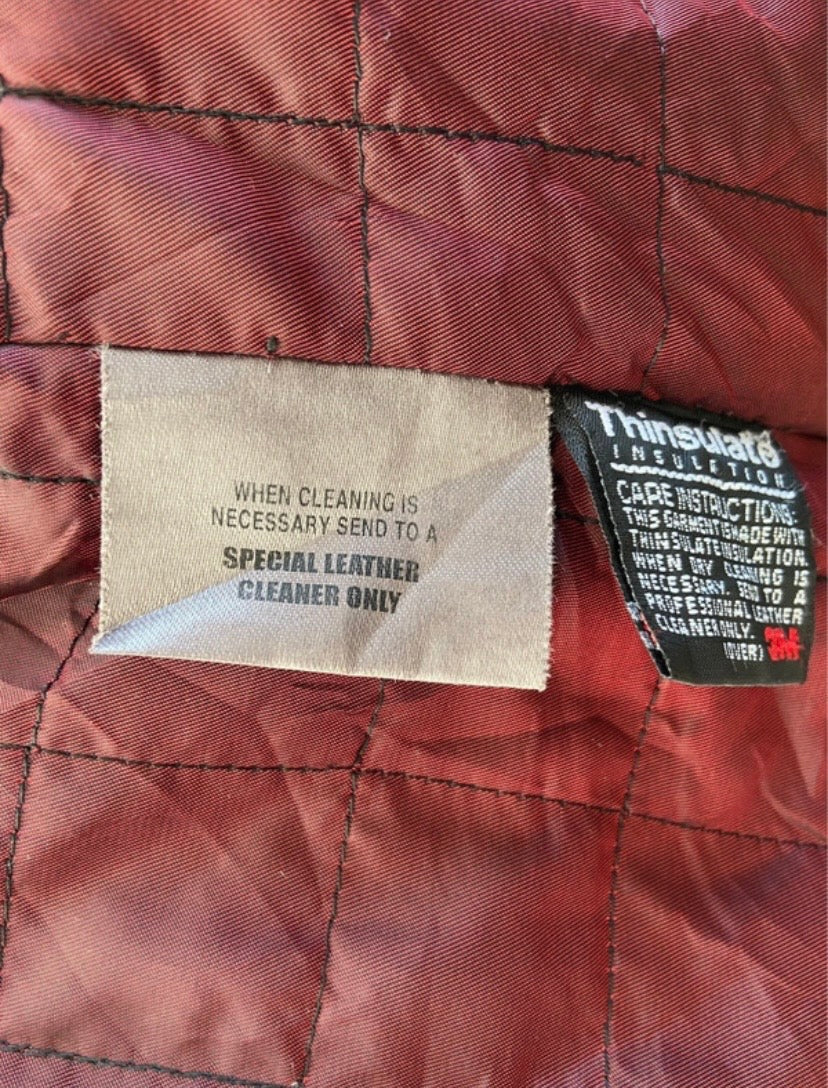 Ladies Wilsons Soft Leather Black Vintage Coat Detachable Quilted Lining Size 12