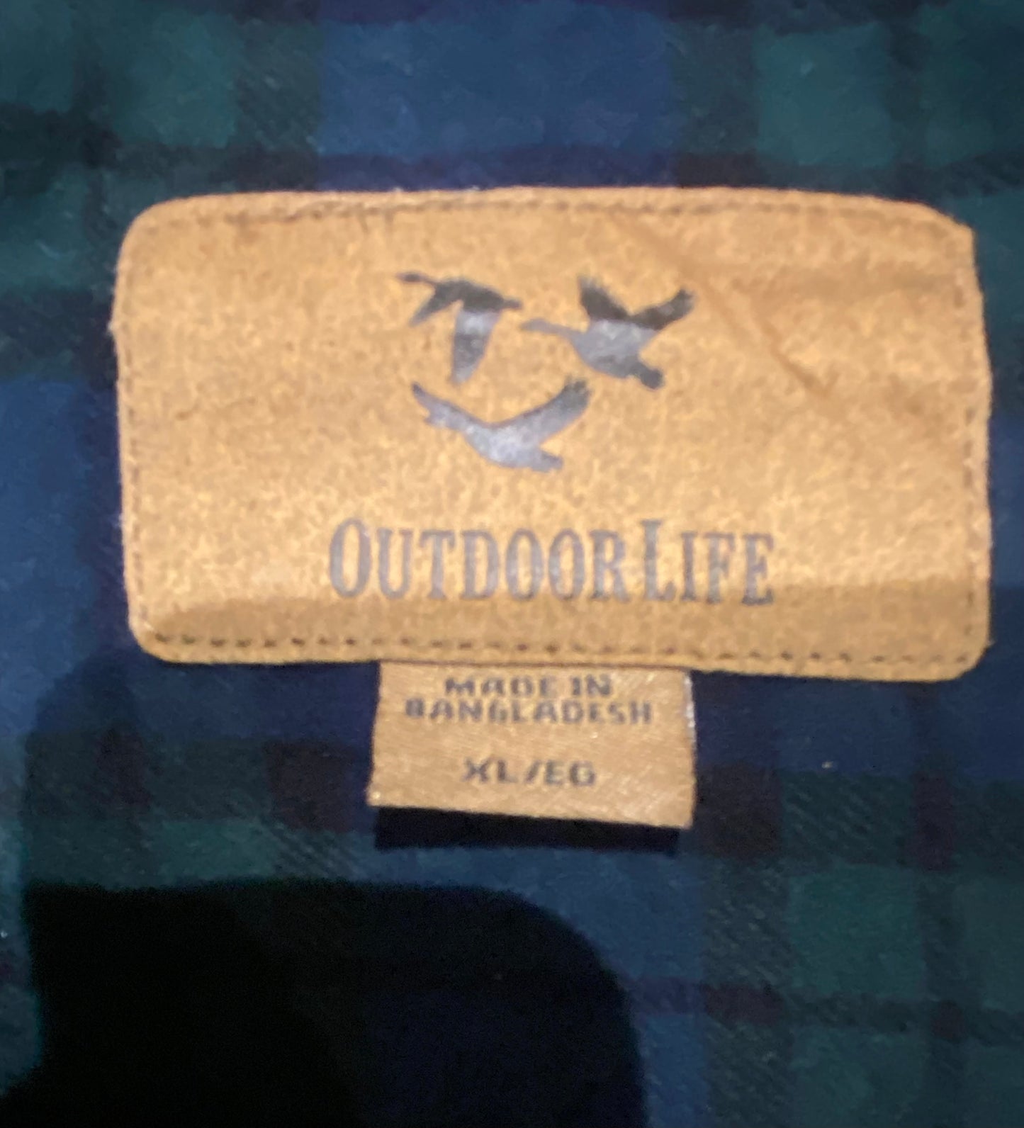 Outdoor Life USA Men’s Tartan Check Cotton Flannel Shirt Size XL