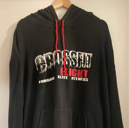 Men’s Beimar Thick Cotton CrossFit Graphic Print Black Hoodie Size XL