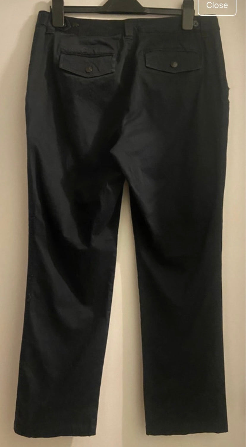 Ladies Ralph Lauren Black Cotton Cargo Trousers Size US 10 / UK 14