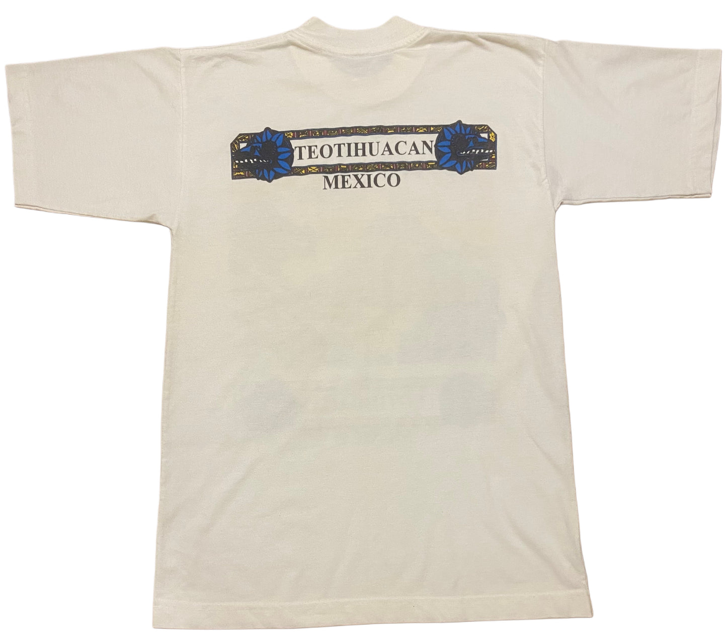 White Single Stitch Mexican T-Shirt Cotton Size M