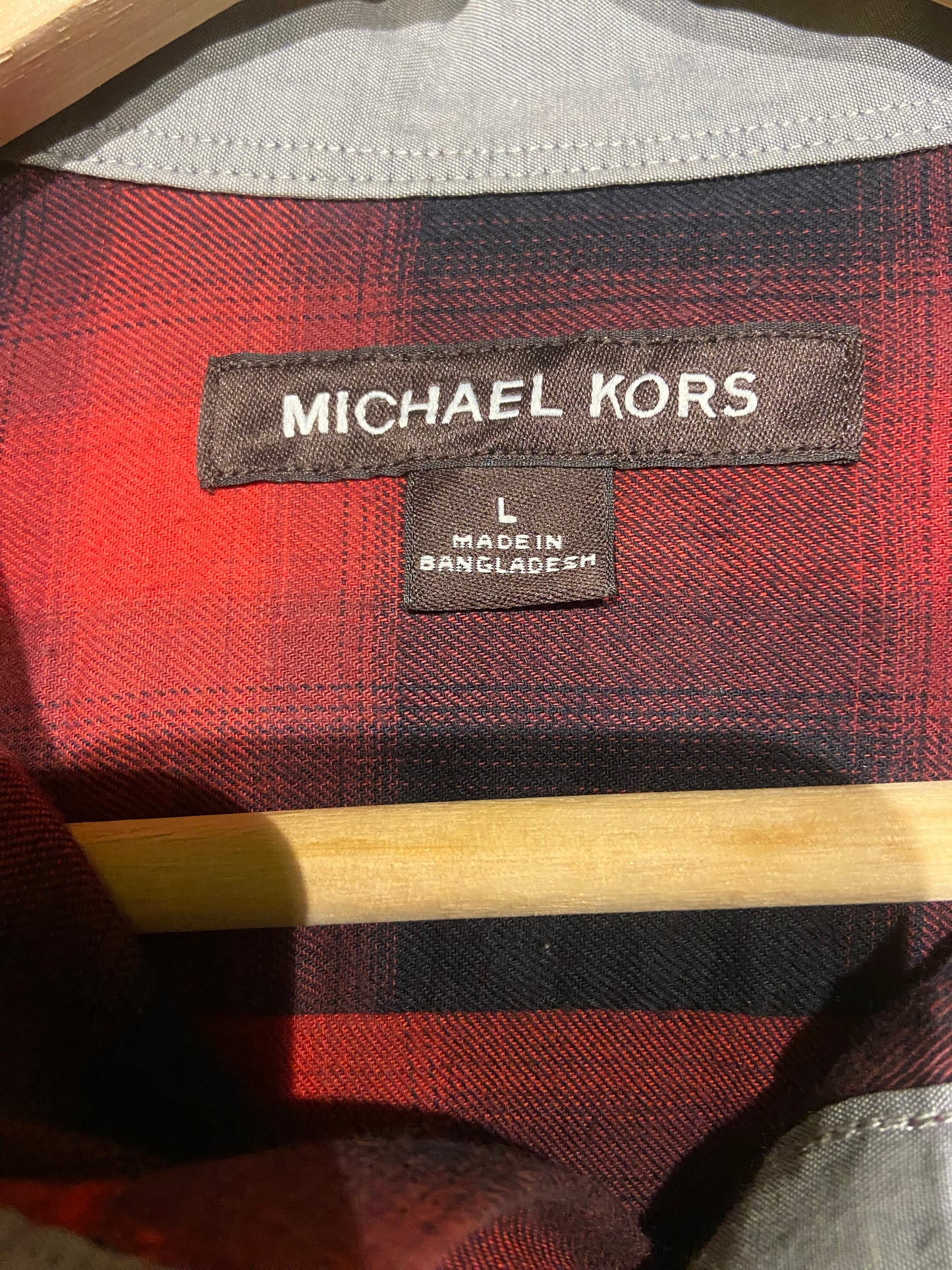 Men’s Michael Kors Cotton Flannel Checked Lumberjack Shirt Size L