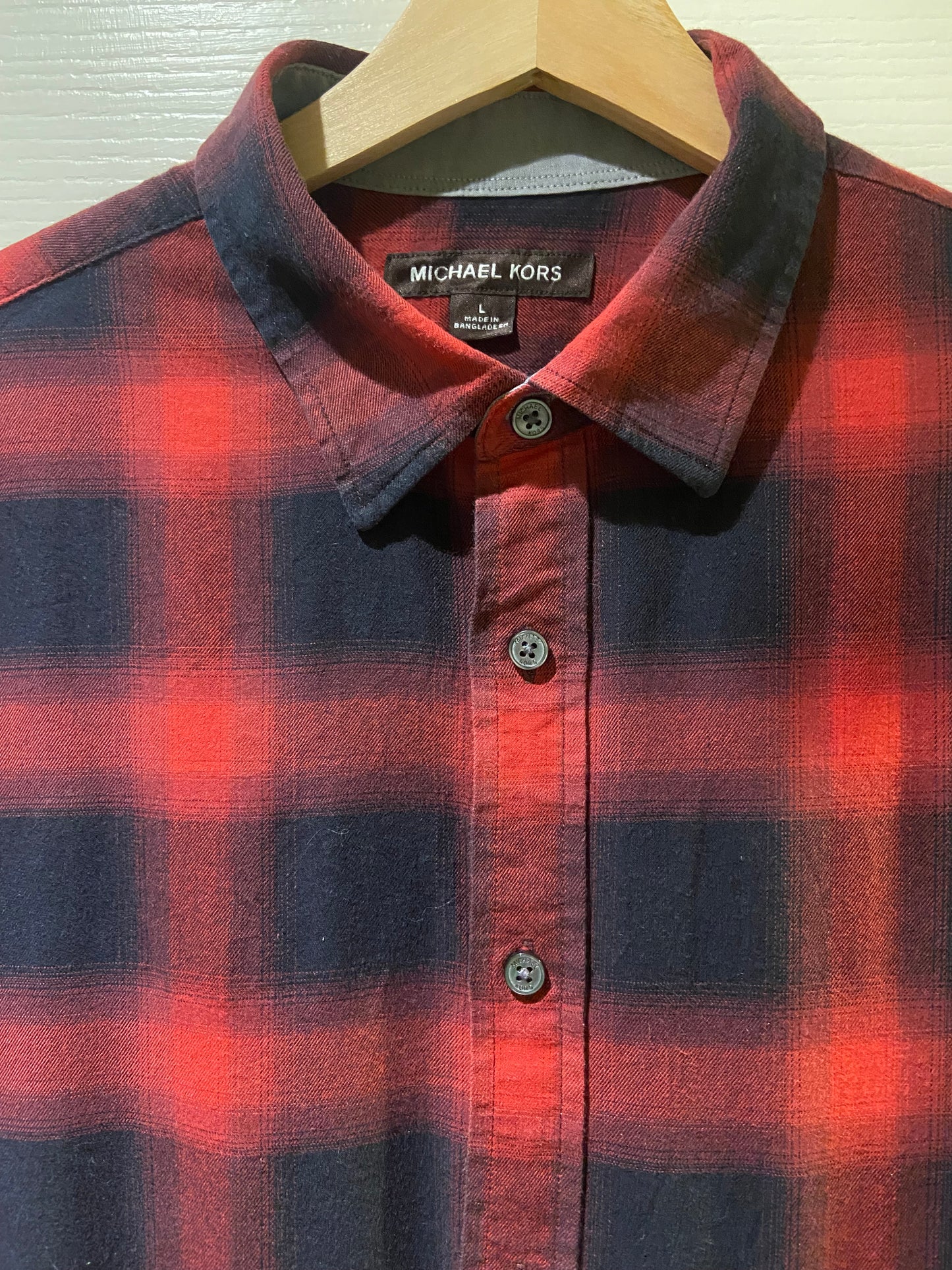Men’s Michael Kors Cotton Flannel Checked Lumberjack Shirt Size L