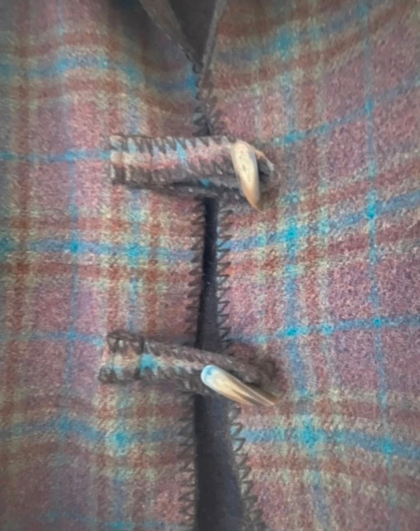 Ladies Marsh Landing (USA) Vintage Brown Plaid Check Wool Jacket Coat Unlined Size 12