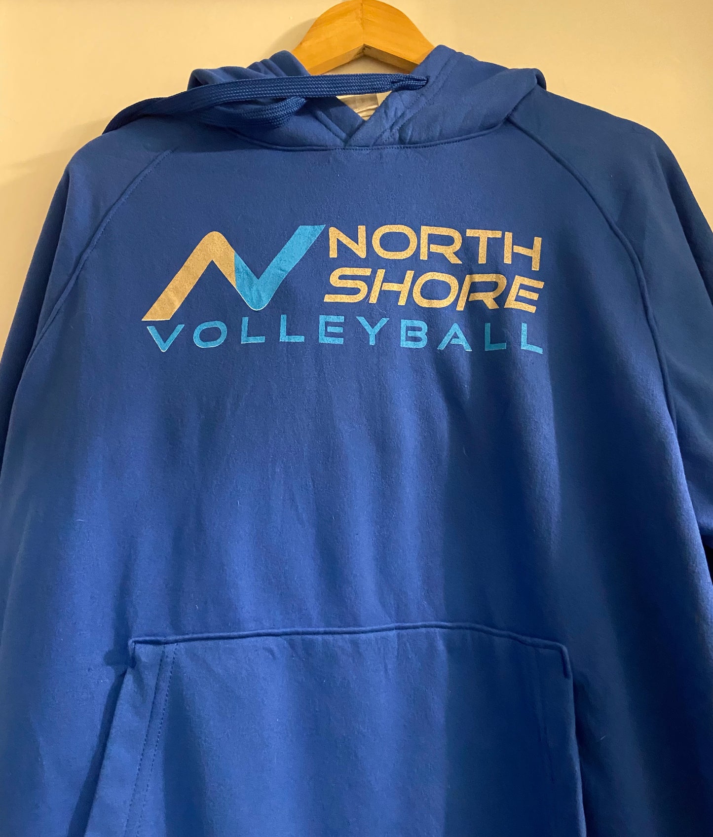 Men’s Blue Sports Volleyball Hoodie USA Graphic Print Size M-L