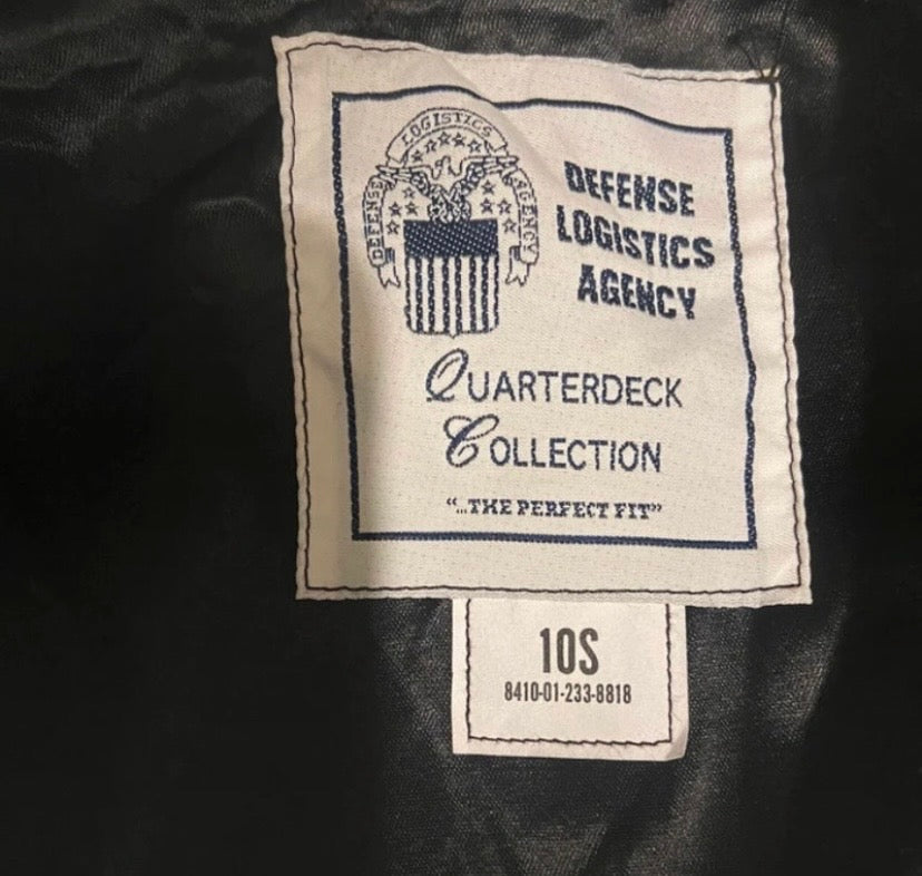 Ladies Ex US Navy Vintage Military Peacoat Overcoat Black Pure Wool Size 10