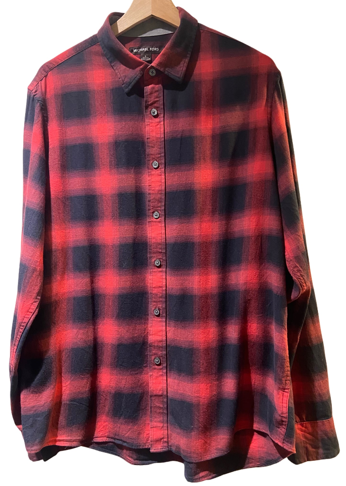 Men’s Michael Kors Cotton Flannel Checked Lumberjack Shirt Size L