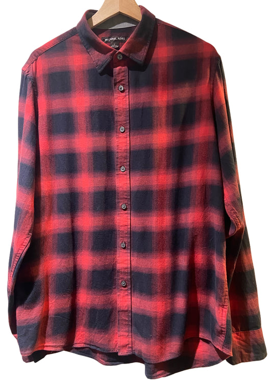 Men’s Michael Kors Cotton Flannel Checked Lumberjack Shirt Size L