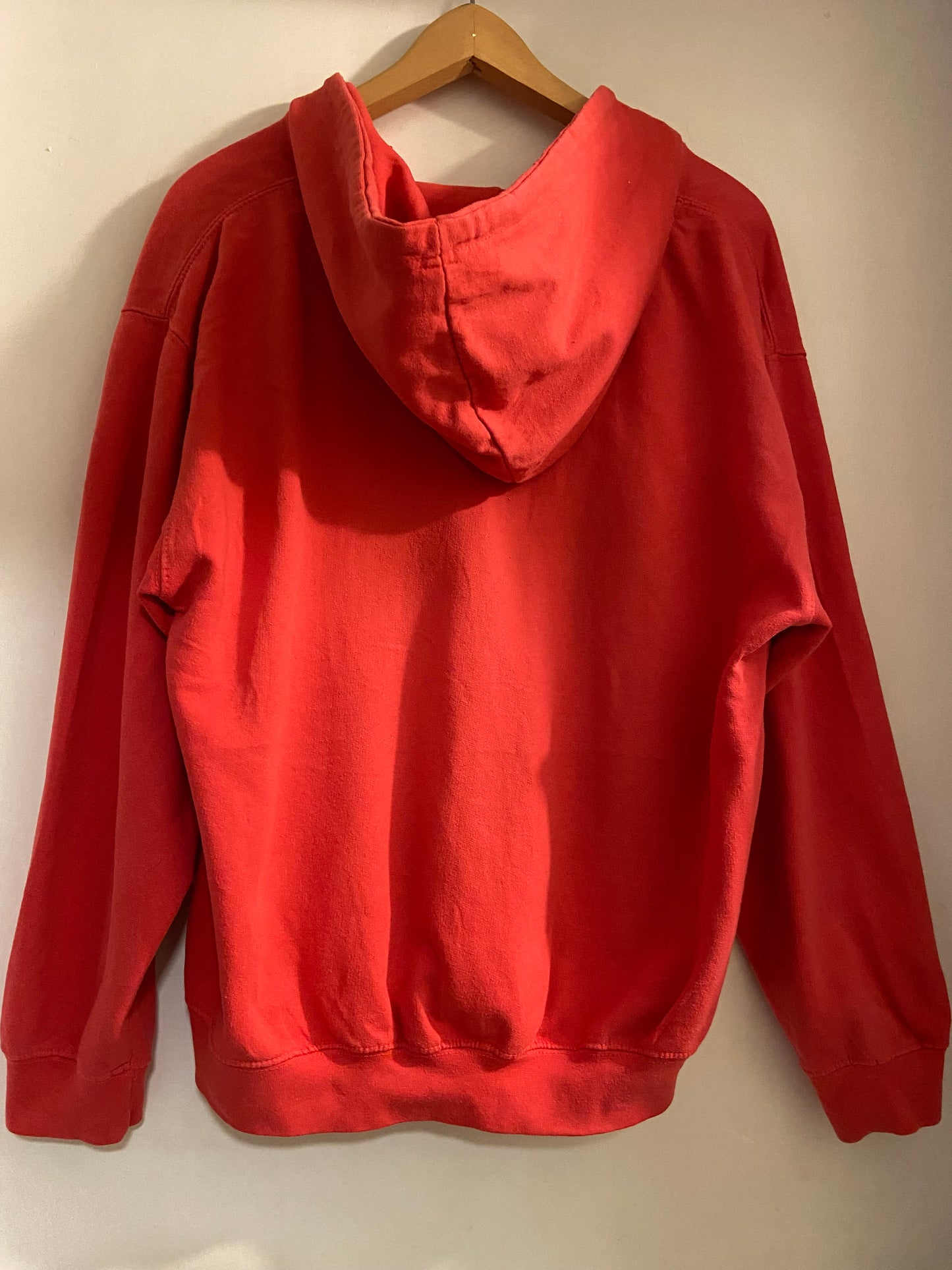 Ladies Unisex Washed Red Vintage Zip Through Pacific & Co Key West Hoodie Top Size 16