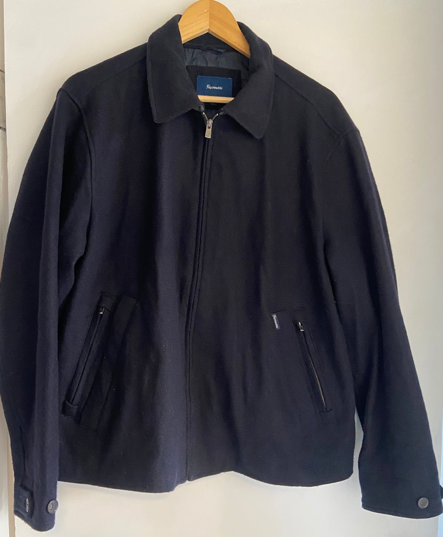 Facconable Men’s Black French Vintage Cruiser Jacket Size L