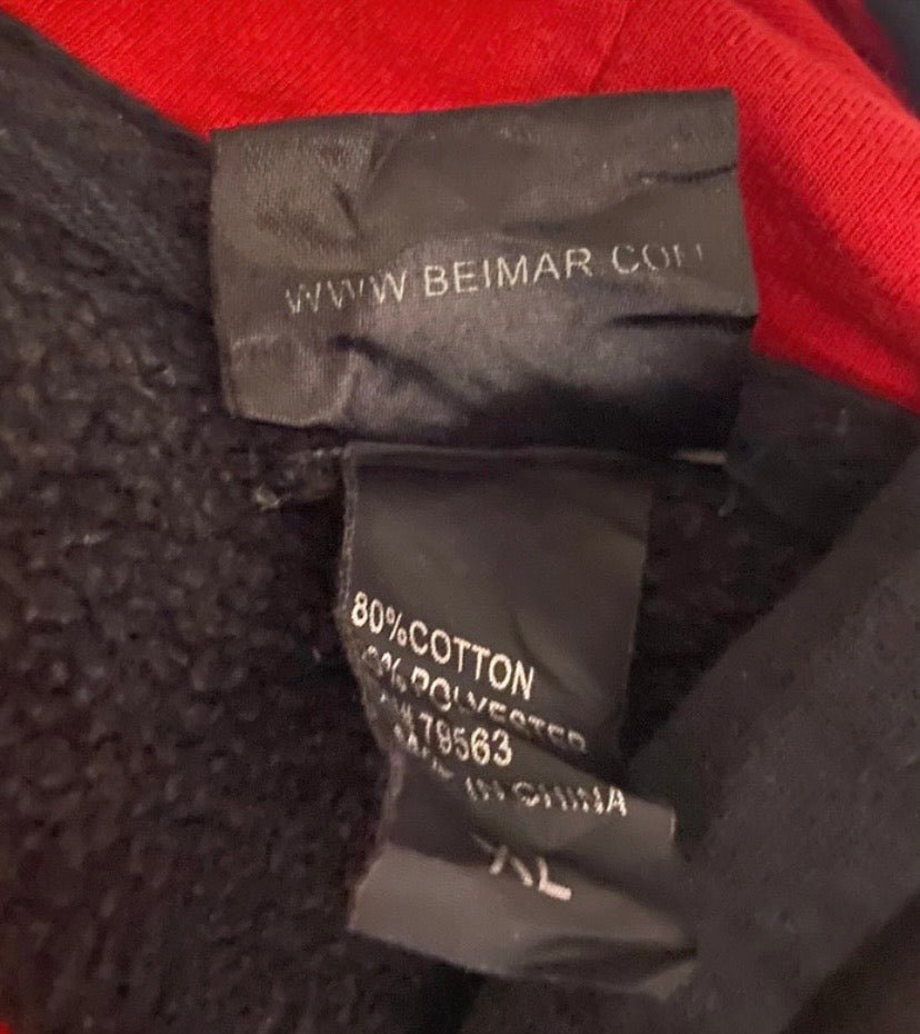 Men’s Beimar Thick Cotton CrossFit Graphic Print Black Hoodie Size XL