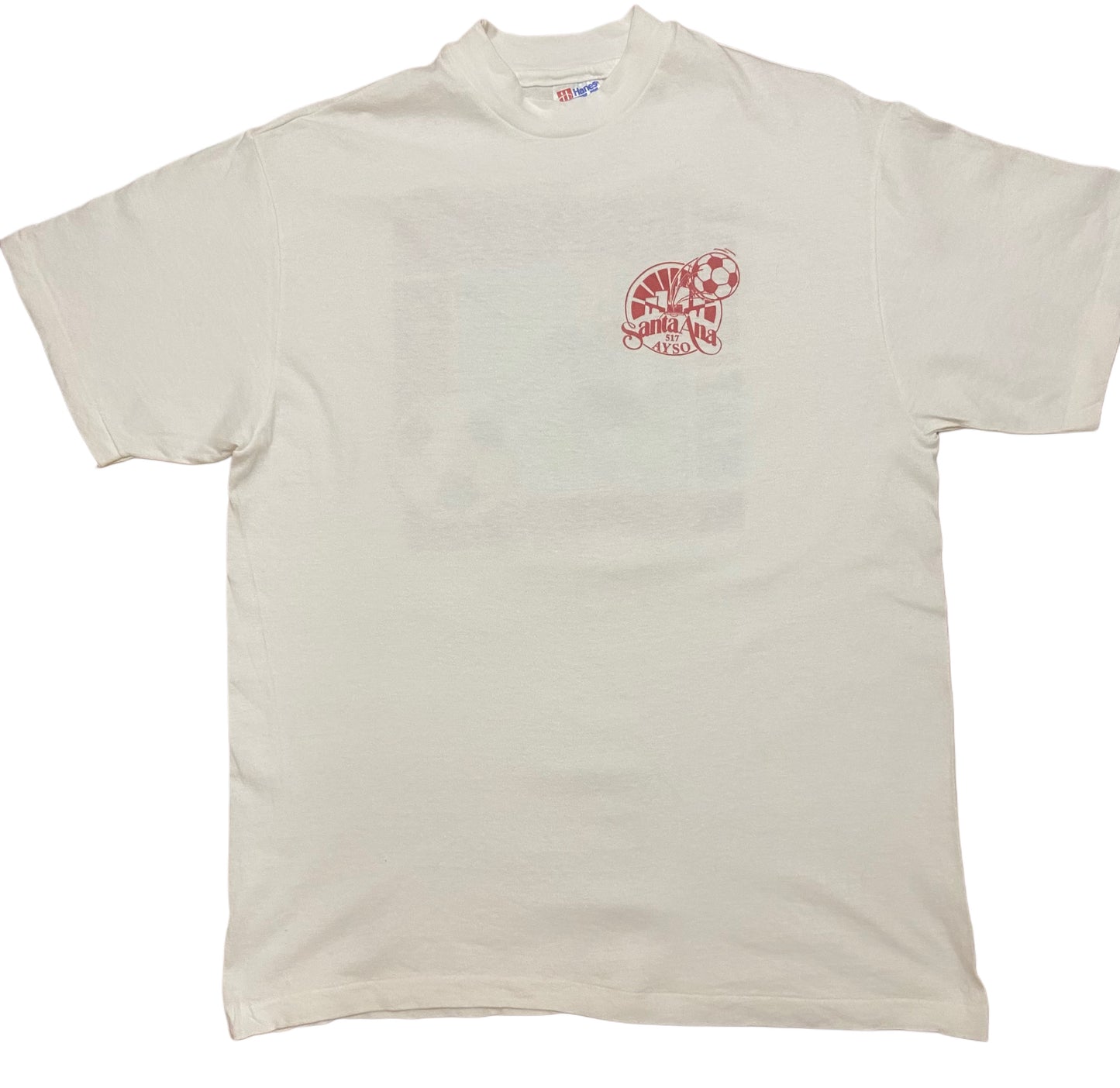 White T-Shirt Hanes Single Stitch 1994 Vintage Size L
