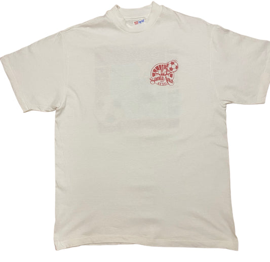 White T-Shirt Hanes Single Stitch 1994 Vintage Size L