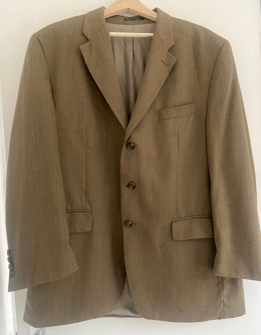 Men’s Ralph Lauren Herringbone Tweed Brown Pure Wool Suit Jacket 44R