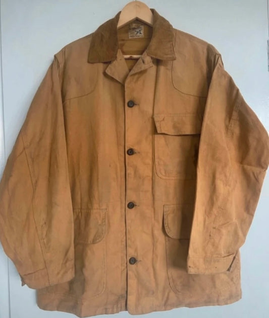 Carhartt Rare Super Dux Vintage 1930s Mens Hunting Jacket 42” Game Pocket Brown Duck Cotton